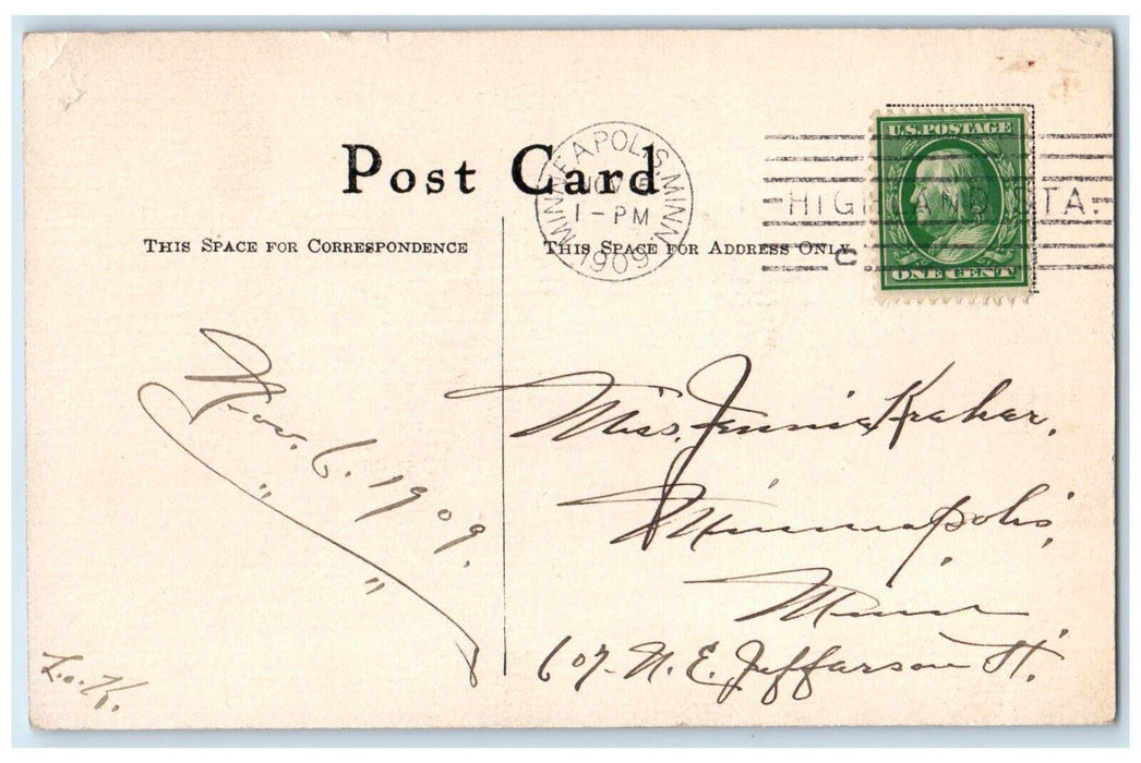 1909 Valentine Cupid Angel Bare Butt Scofield Minneapolis Minnesota MN Postcard