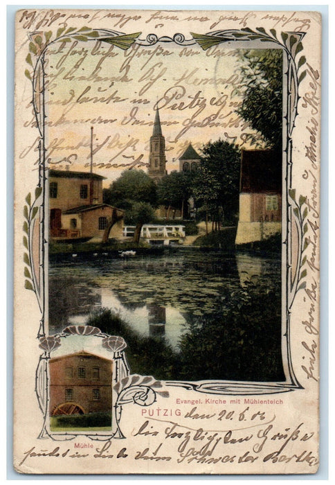 c1910 Evang. Church Muhlenteich Wismar Mecklenburg-Vorpommern Germany Postcard