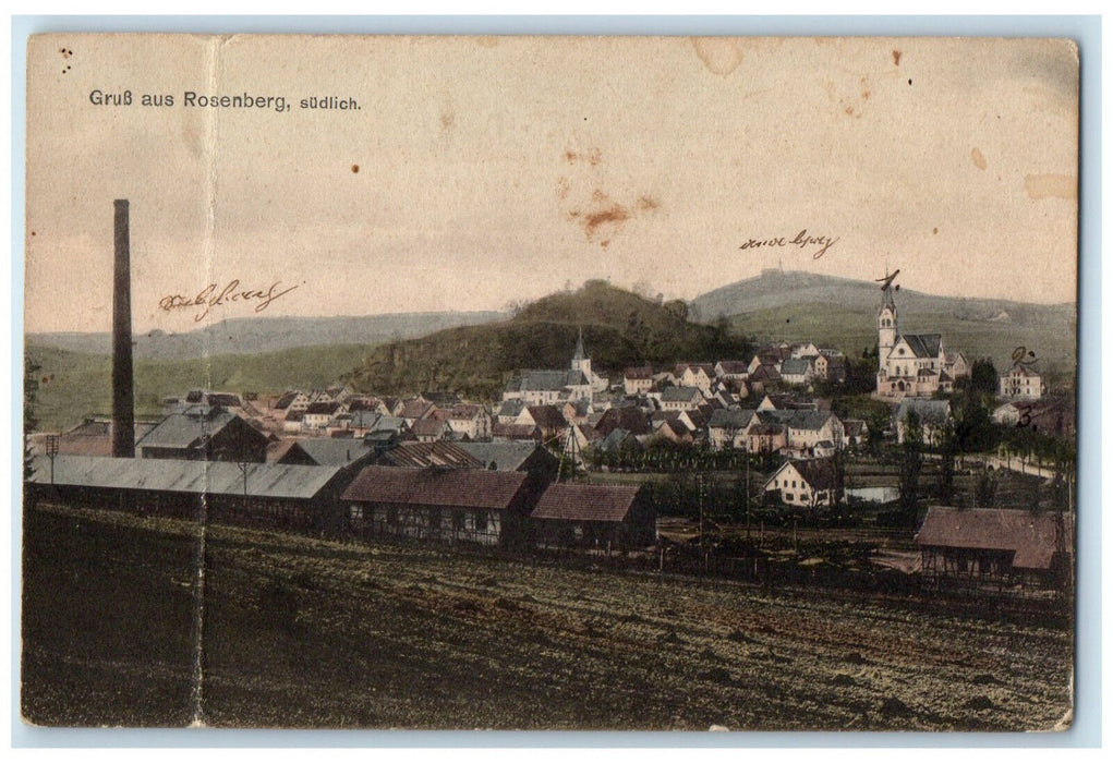 c1910 Greetings from Rosenberg Sudlich Baden-Württemberg Germany Postcard