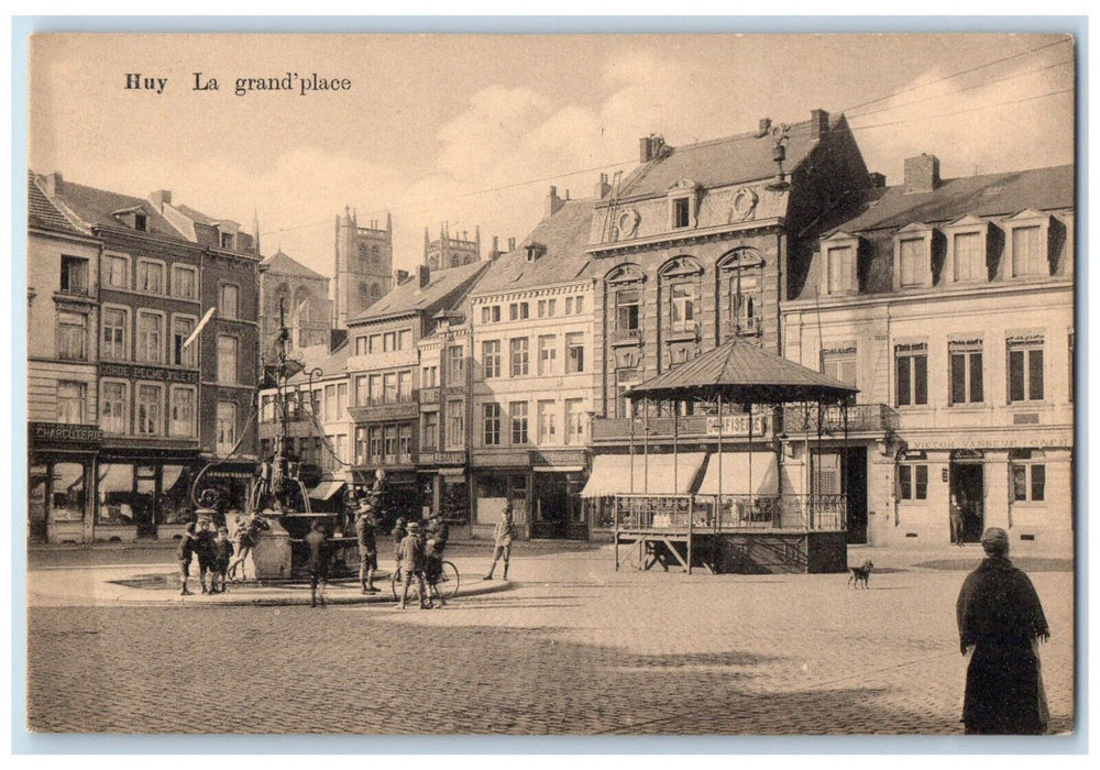 c1910 Huy La Grand Place Wallonia Liege Belgium Posted Antique Postcard