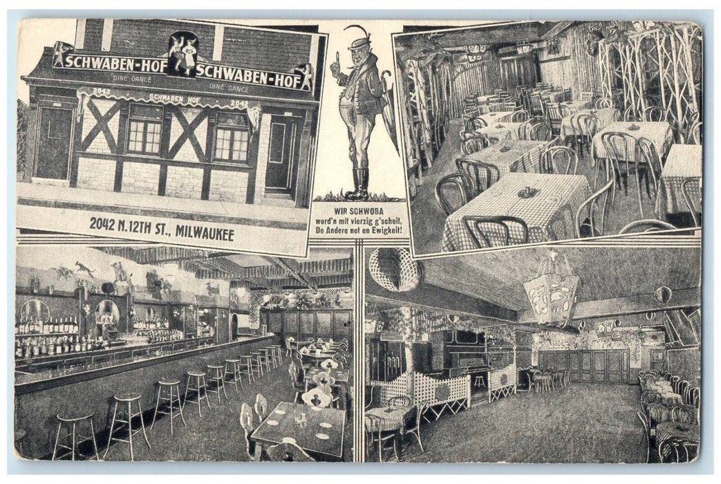 Srhwaben Hof German Restaurant Milwaukee Wisconsin WI Multiview Postcard