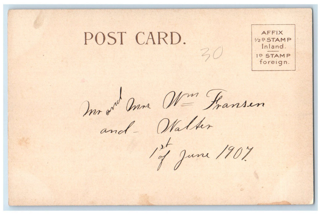 c1910 First Avenue Hotel London England Entrance Hall Unposted Antique Postcard