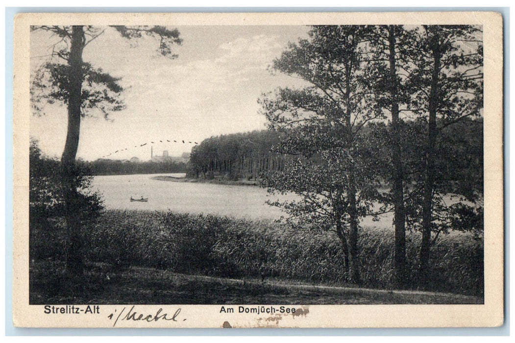 1930 River Scene At Domjuchsee Strelitz-Alt Germany Vintage Posted Postcard