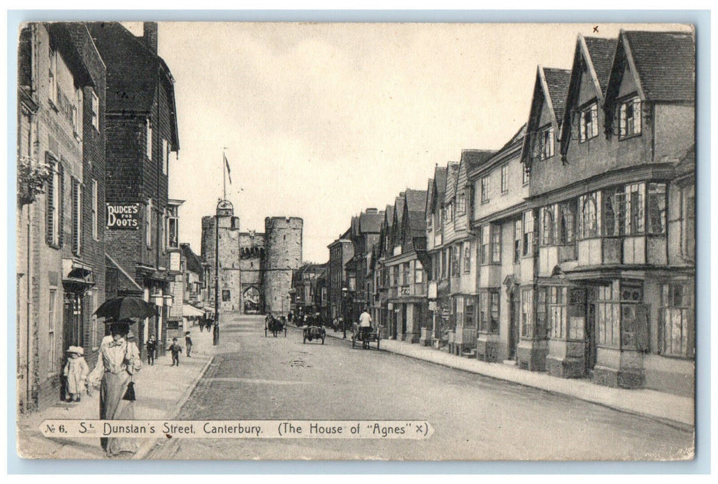 1907 St. Dunslan's Street England Canterbury House of Agnes Passaic NJ Postcard