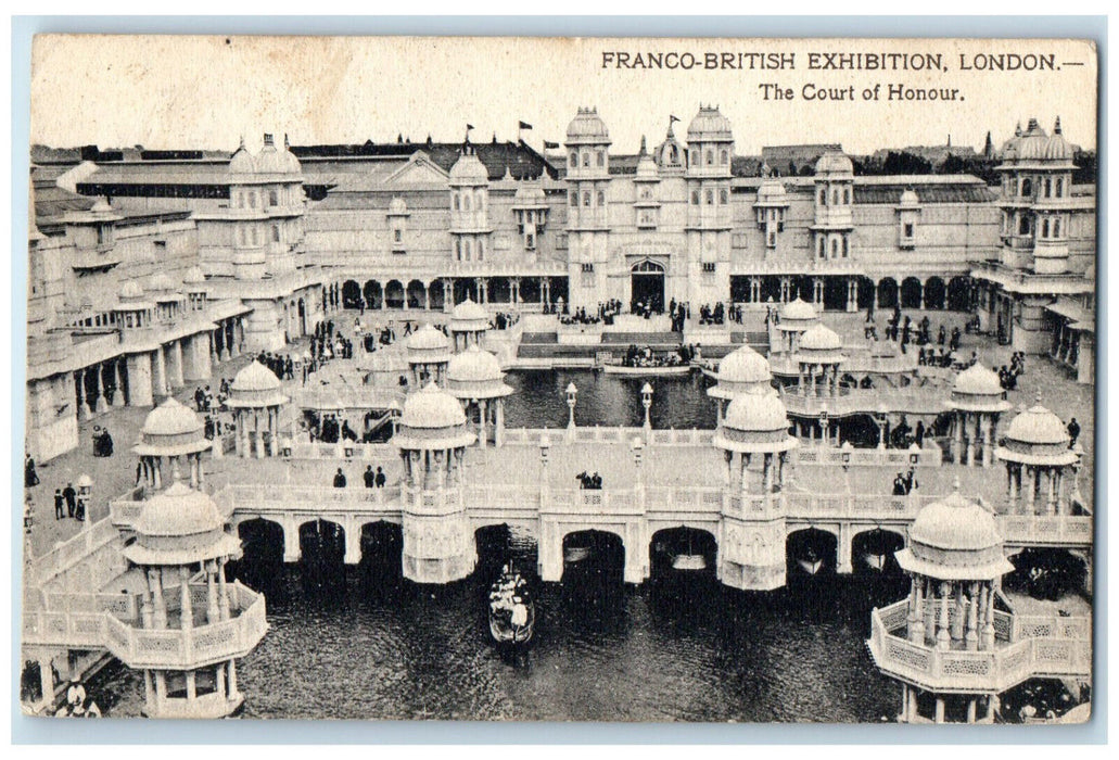 1908 The Court of Honour Franco-British Exhibition London England Postcard