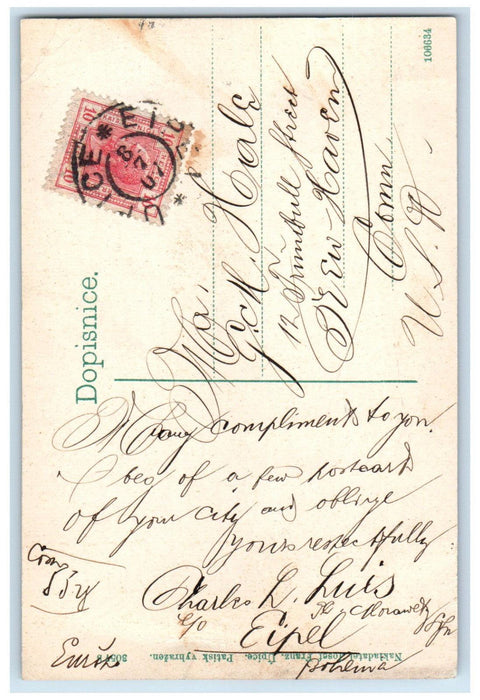 1907 Namesti Upice Czechia Czech Republic Antique Church Buildings Postcard