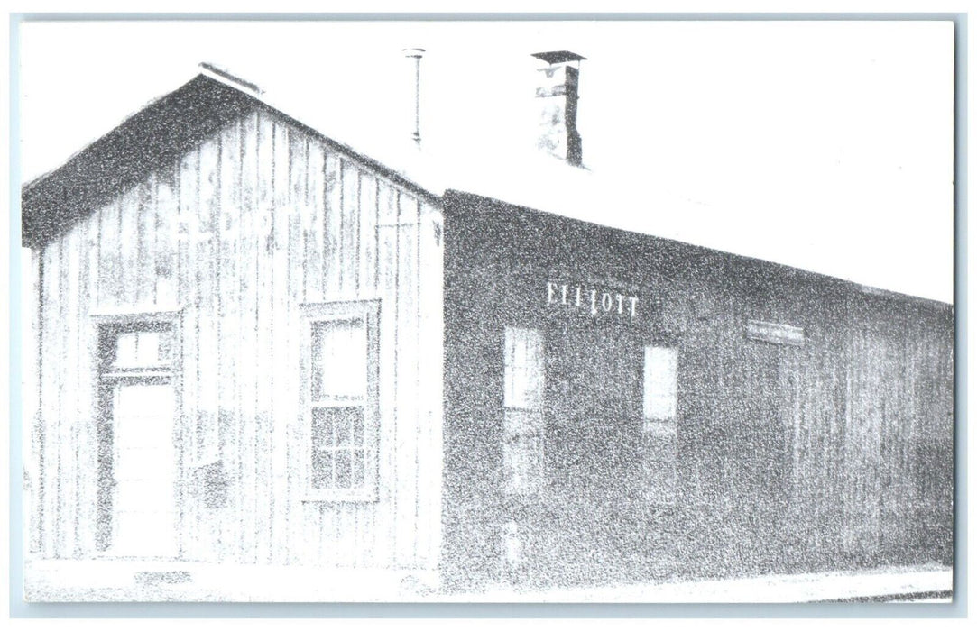 c1960's Elliott Iowa IA Railroad Vintage Train Depot Station RPPC Photo Postcard