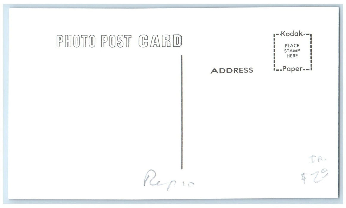 c1960 RI RR Givin Iowa Railroad Vintage Train Depot Station RPPC Photo Postcard