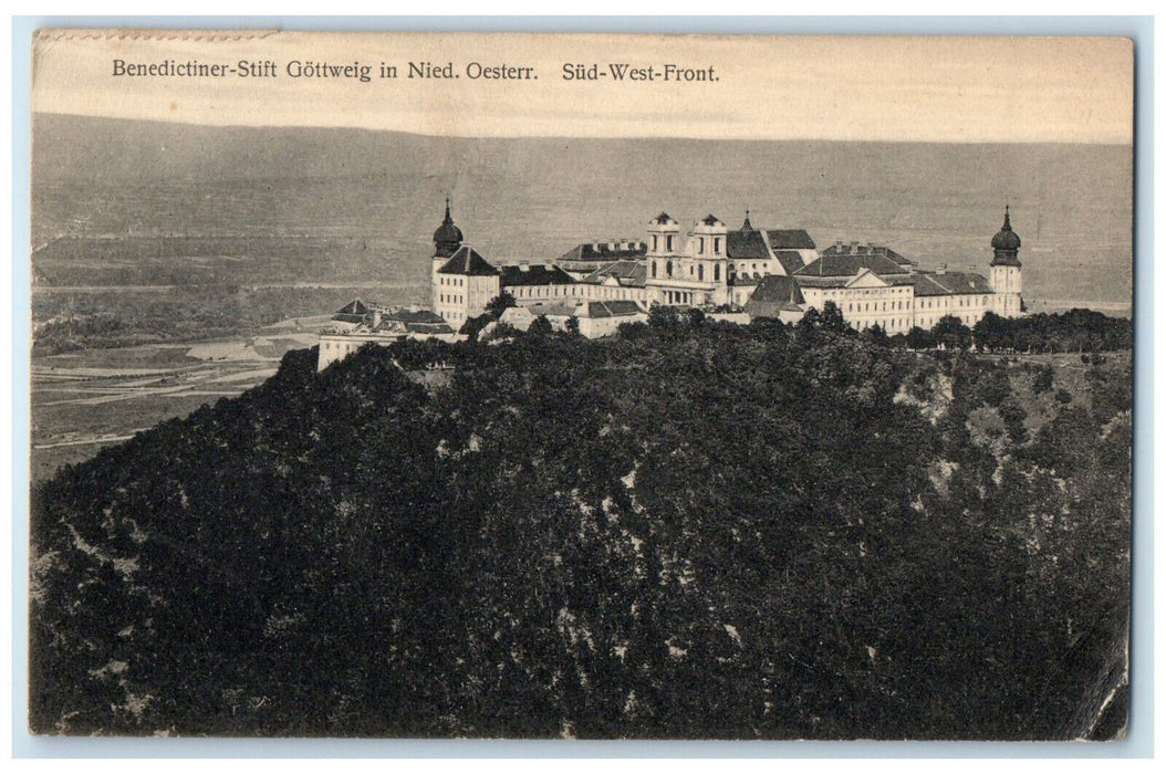 1920 Benedictine Monastery Gottwelg in Nied Austria Sud-West-Front Postcard