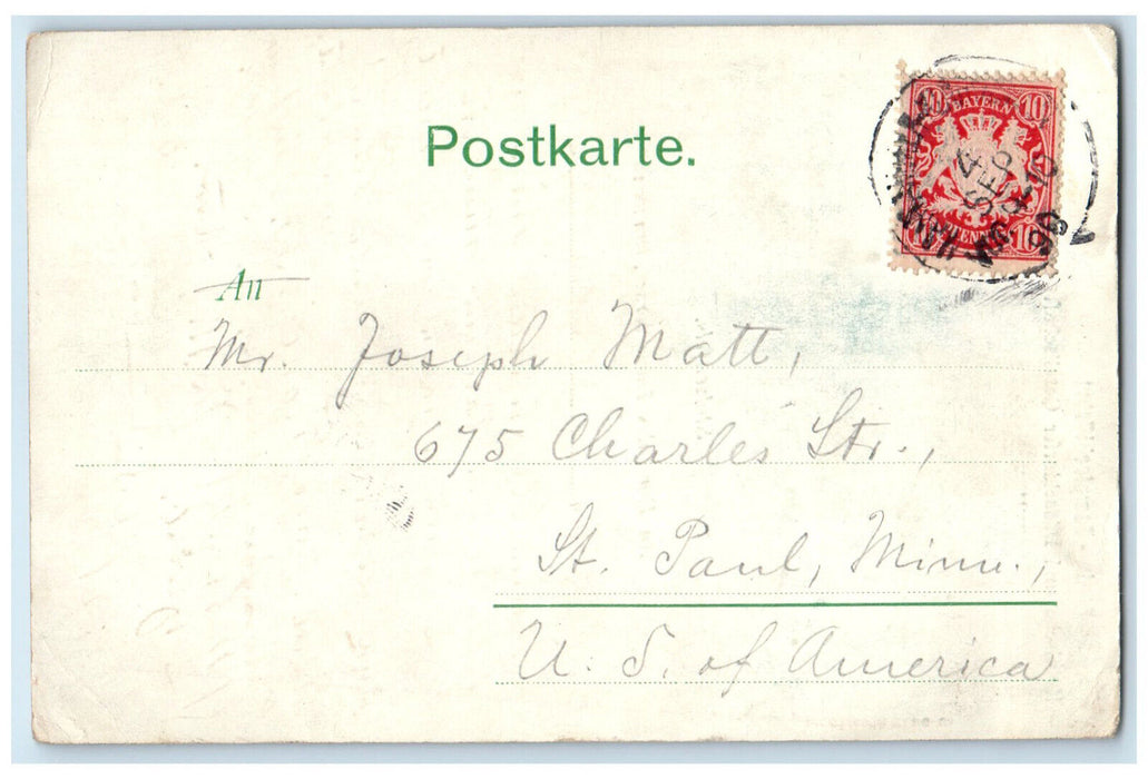 1899 Rhine Steam Shipping Cologne Stolzenfels Castle Koblenz Germany Postcard