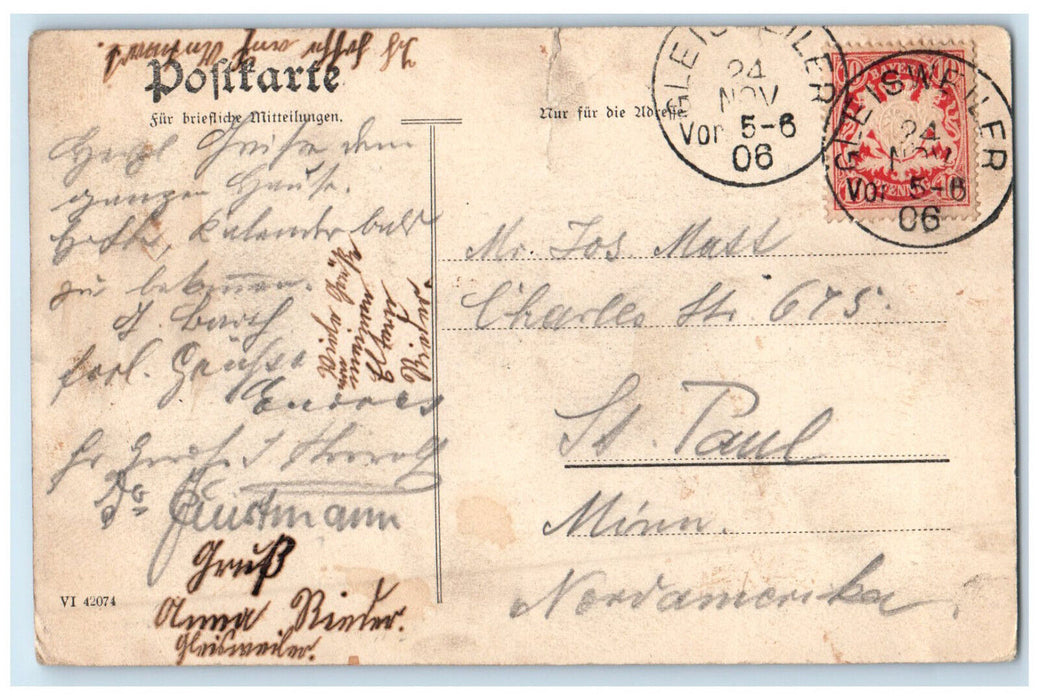 1906 Gasthaus Zum Weinberg By Anna Wolf Bad Gleisweiler Germany Postcard