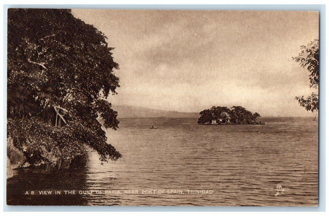 c1910 View In Gulf of Paria Port of Spain Trinidad and Tobago Postcard