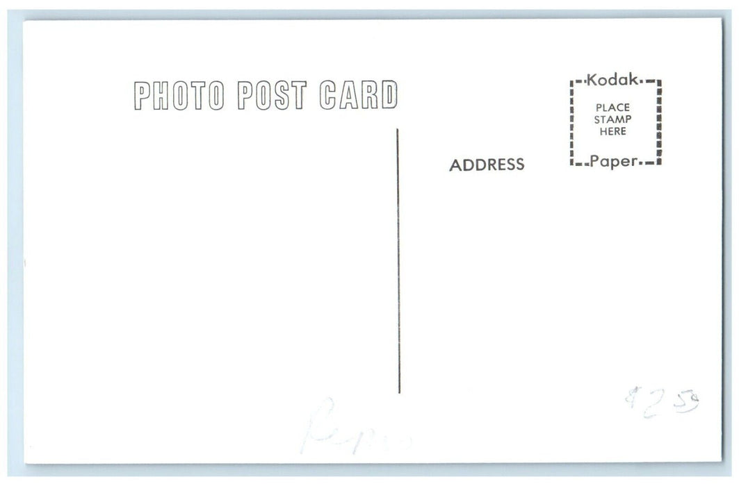 c1960's CBQ Station Wick Iowa IA Vintage Train Depot Station RPPC Photo Postcard