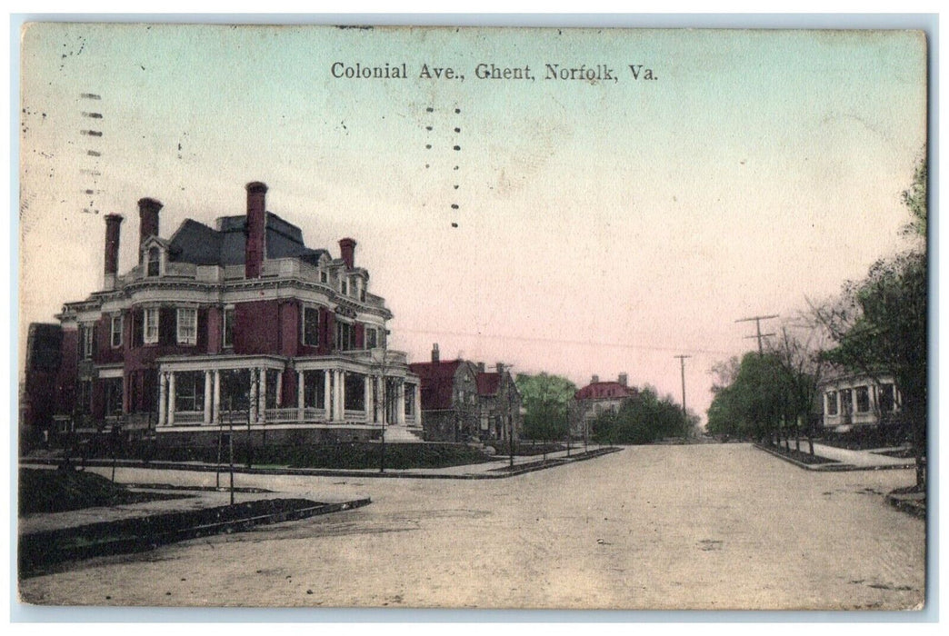 1911 Colonial Avenue Ghent Buildings Norfolk Virginia VA Annapolis MD Postcard