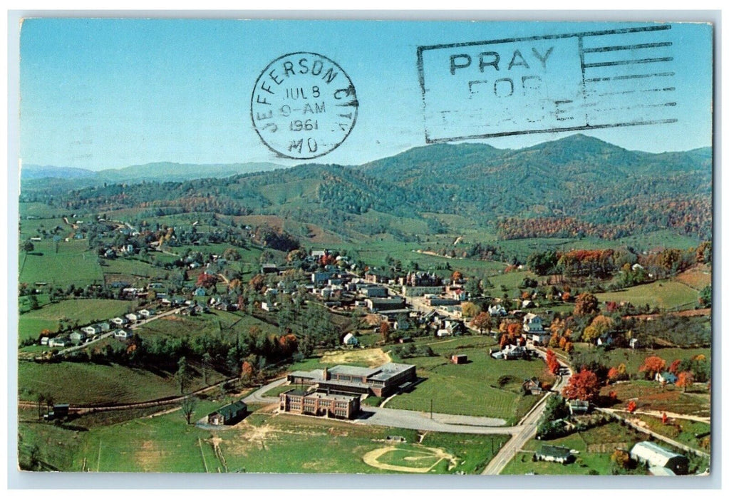 1961 Aerial View Beuatiful Mountain Independence Virginia VA Vintage Postcard