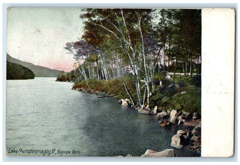 c1910's Bay View Park Lake Memphremagog Vermont VT Posed Antique Postcard