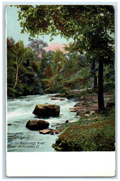 1908 View Of On The Walloomsac River Near Bennington Vermont VT Antique Postcard