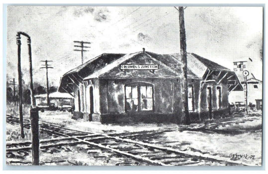1974 Columbus Junction Iowa Cetennial Rock Island Station Vintage Postcard