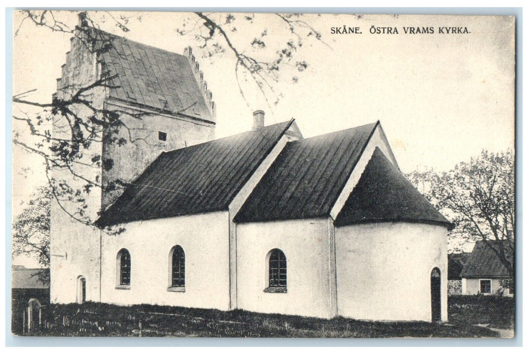 c1910 Ostra Vrams Church Skane County Scania Sweden Antique Unposted Postcard