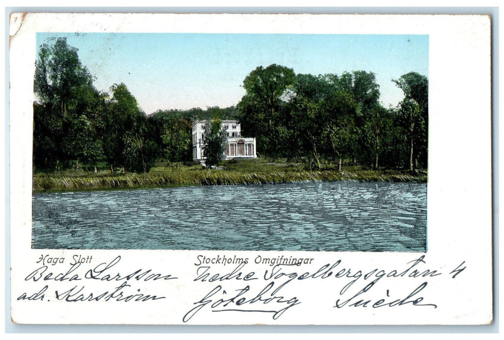 c1905 Stockholm's Surroundings Haga Castle Sweden Antique Posted Postcard