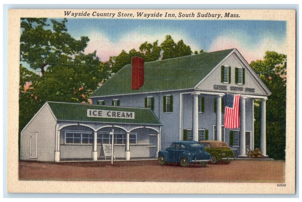 c1940 Wayside Country Store Wayside Inn South Sudbury Massachusetts MA Postcard