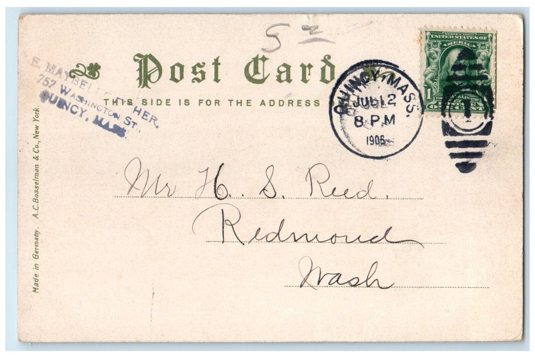 1906 Dudley Street Terminal Station Railroad Roxbury Massachusetts MA Postcard