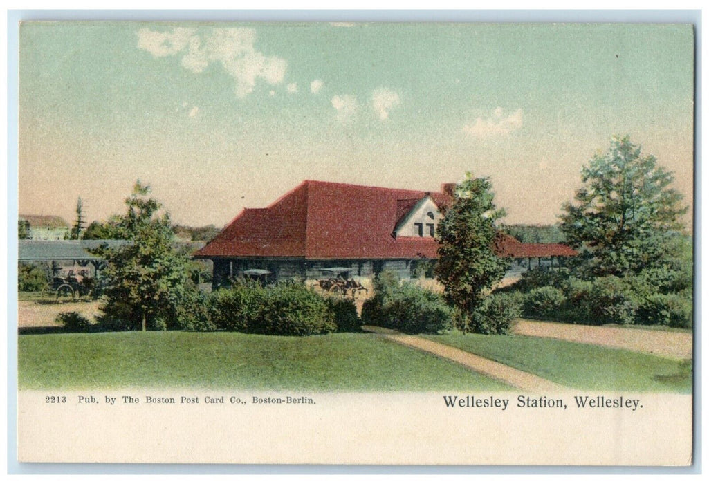 c1905 Exterior View Wellesley Station Wellesley Massachusetts Unposted Postcard