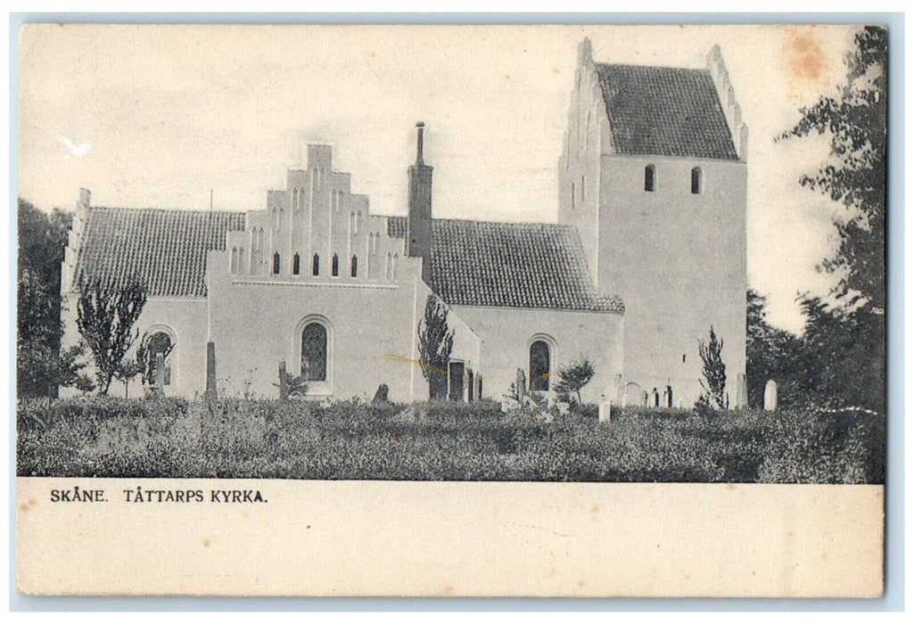 c1905 Tattarps Church Scania Skane County Sweden Antique Unposted Postcard
