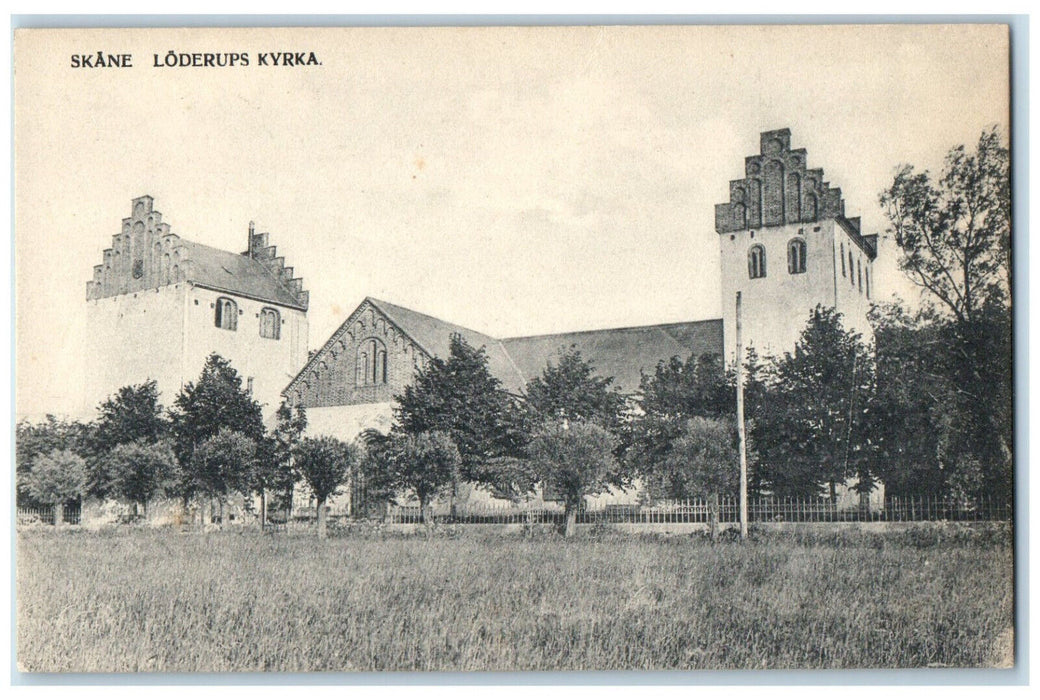 c1910 Scania Skane County Loderups Church Sweden Unposted Antique Postcard