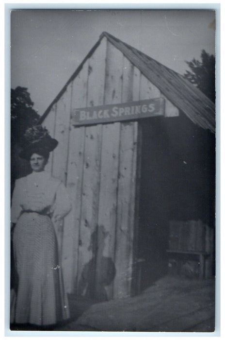 c1960's Black Springs Iowa IA Railroad Train Depot Station RPPC Photo Postcard