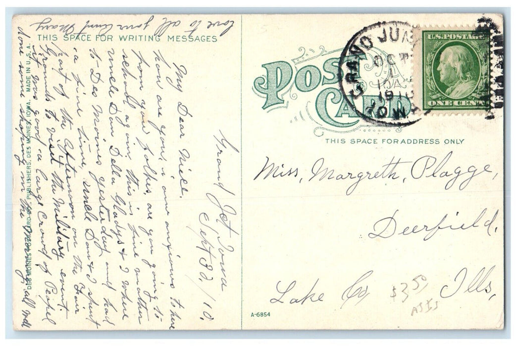 1910 Union Station Depot Cars Des Moines Iowa IA Posted Antique Postcard