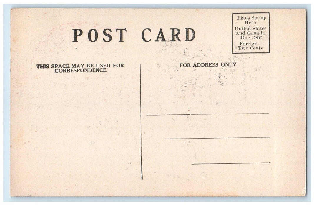 c1910's Valentine Couple Romance Big Heart Unposted Antique Postcard