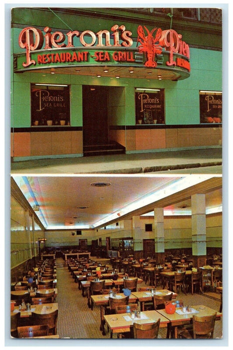 c1960 Multi-View Pieroni Sea Grills Restaurants Boston Massachusetts MA Postcard