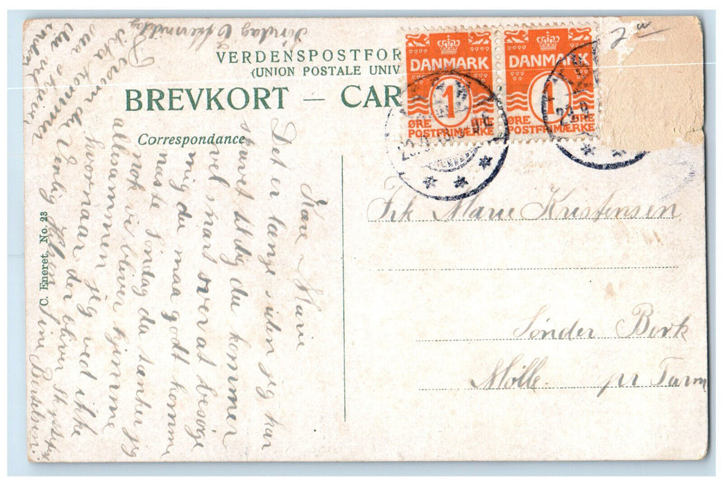 c1910 Hojriis (Jylland) Nykøbing Mors Denmark Posted Antique Postcard