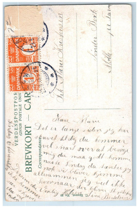 c1910 Hojriis (Jylland) Nykøbing Mors Denmark Posted Antique Postcard