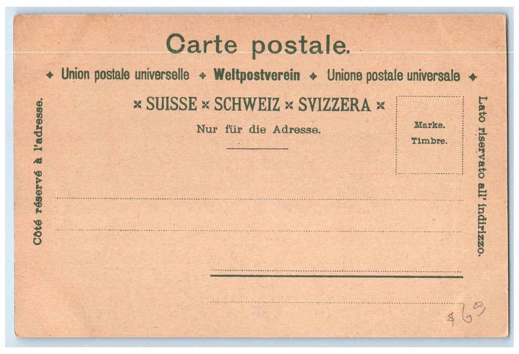 c1905 General View Souvenir De Fribourg Switzerland Multiview Antique Postcard