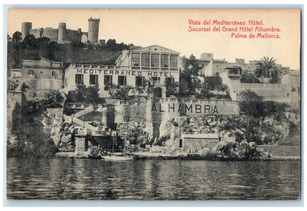 c1910 Mediterraneo Hotel Branch Of The Grand Hotel Albhambra Spain Postcard