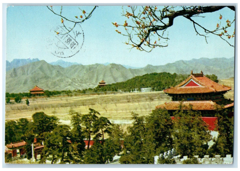 1982 Building of China People Post Hills View Vintage Posted Postcard