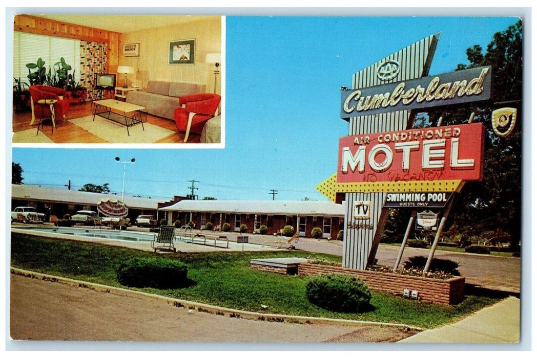c1960 Multi-View Cumberland Motel Signage Clarksville Tennessee Vintage Postcard