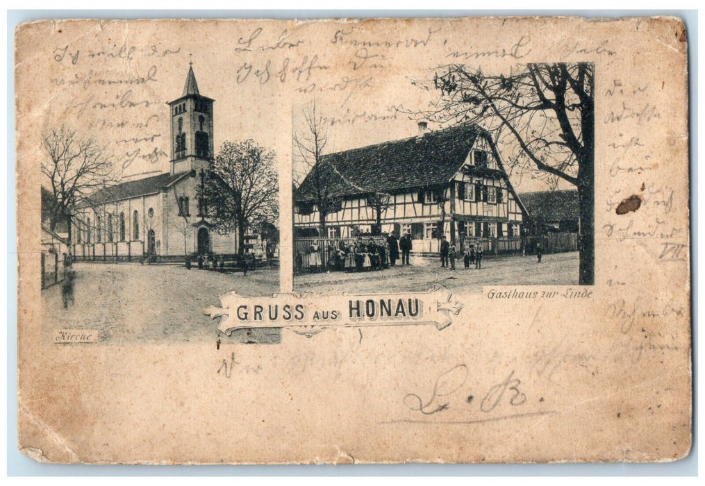 1898 Greetings from Honau Baden-Württemberg Germany Multiview Postcard