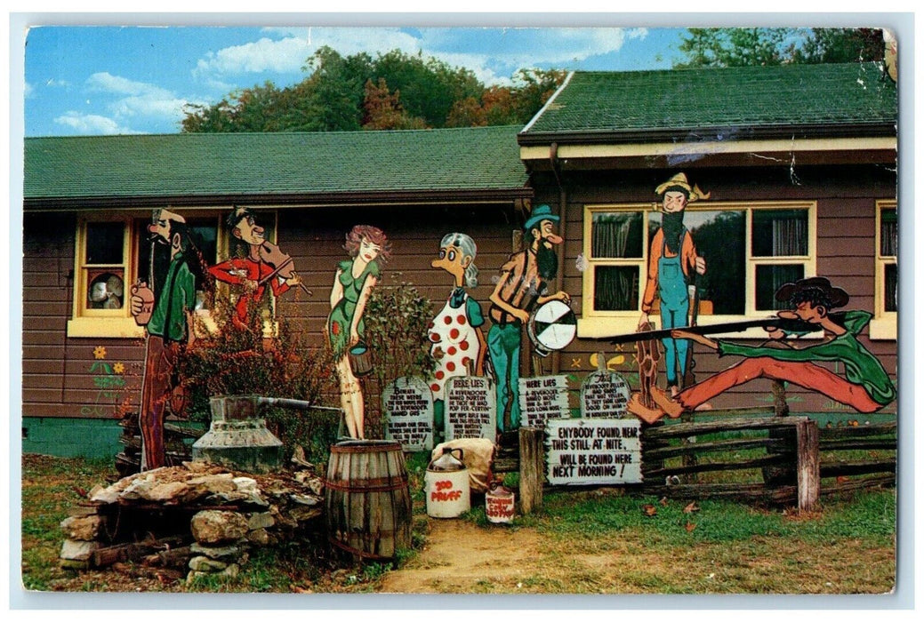 1958 Moonshine Still Scene Wilson Hillbilly Restaurant Motel Tennessee Postcard