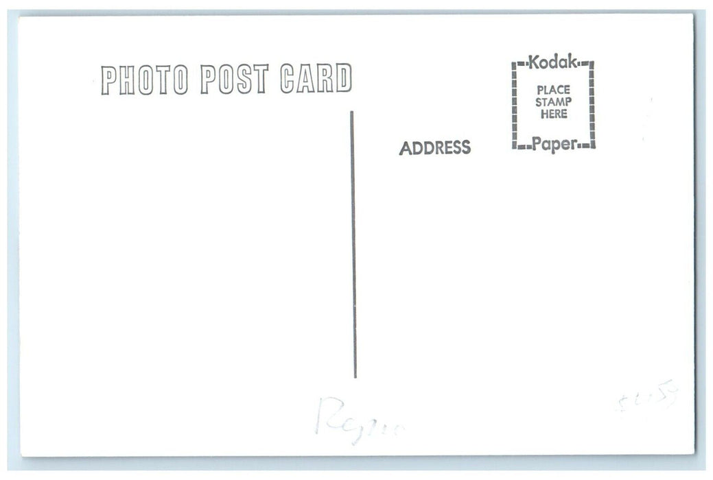 1960's Depot Olin Iowa Vintage Railroad Train Depot Station RPPC Photo Postcard