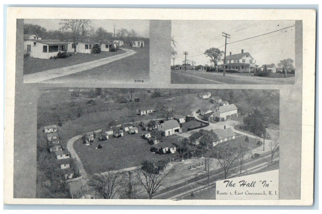 1946 Multi-View Hall Tourist Court East Greenwich Rhode Island Vintage Postcard