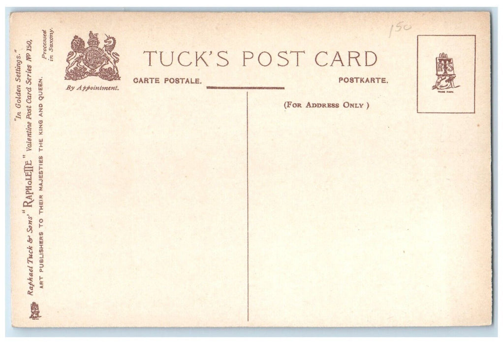 c1910's Valentine Cupid Angel Hearts And Flowers Tuck's Antique Postcard