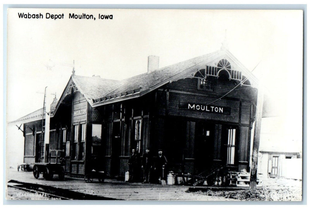 c1960's Wabash Moulton Iowa IA Railroad Train Depot Station RPPC Photo Postcard