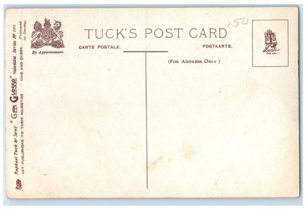c1910's Valentine Little Sweetheart Flowers Tuck's Unposted Antique Postcard