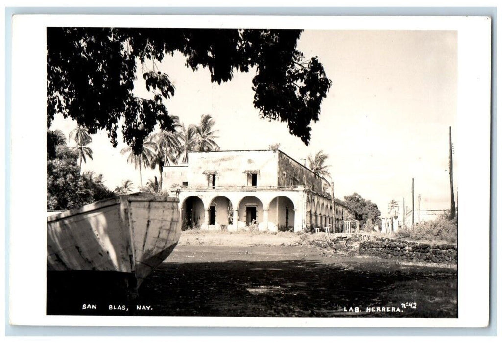 c1950's Custom House View San Blas Nayarit Mexico RPPC Photo Postcard