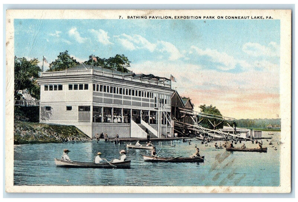 Bathing Pavilion Exposition Park On Conneaut Lake Pennsylvania PA Postcard