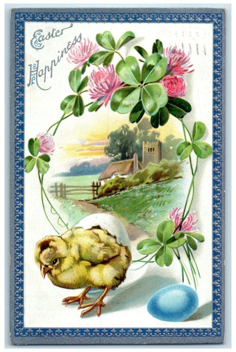 1911 Easter Happiness Chick Hatched Eggs Clover House Tucks St. Paul MN Postcard
