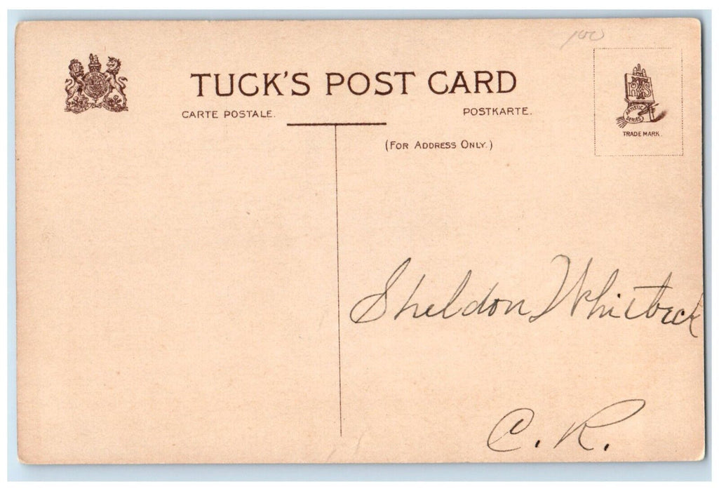 c1910's Valentine Dutch Girl ECurtis Tuck's Posted Antique Postcard